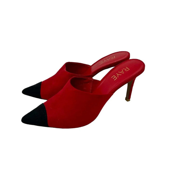 RAYE Phoebe Mule in Red Colorblock Heels‎ Size 7.5 - Picture 3 of 7